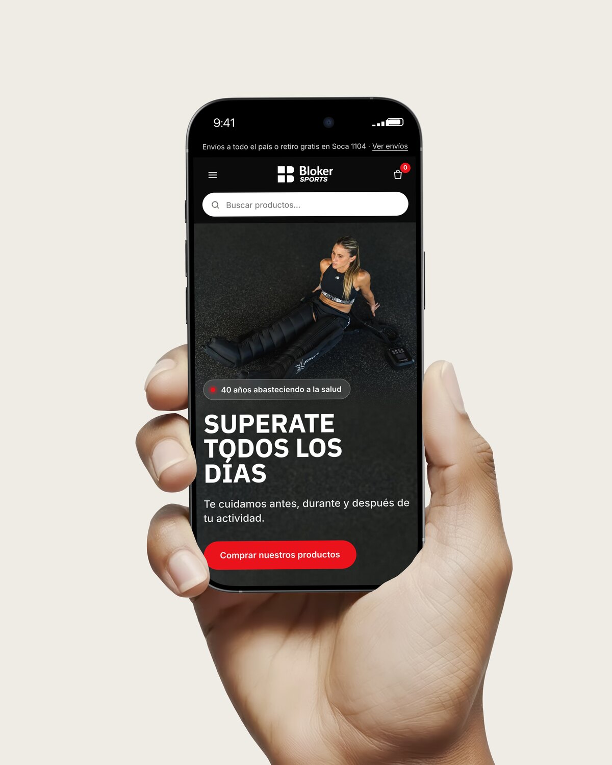 La portada de blokersports.uy en un celular