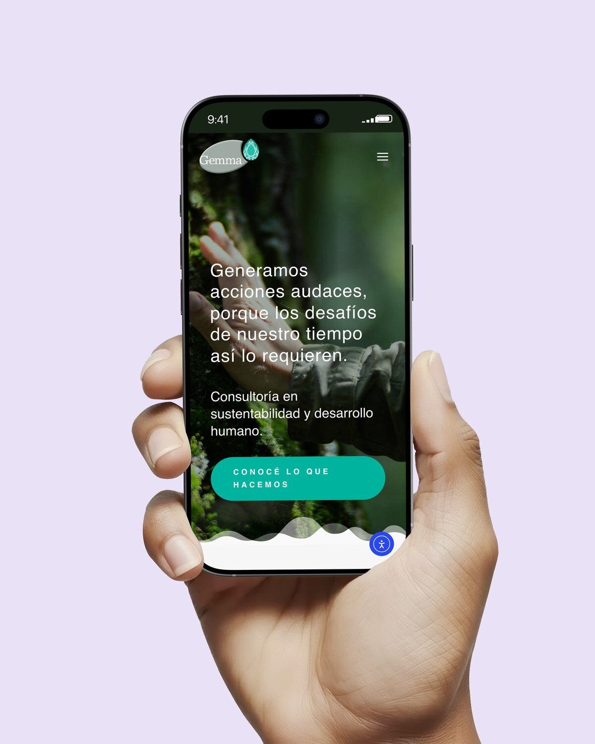 The gemma.uy home page on a phone