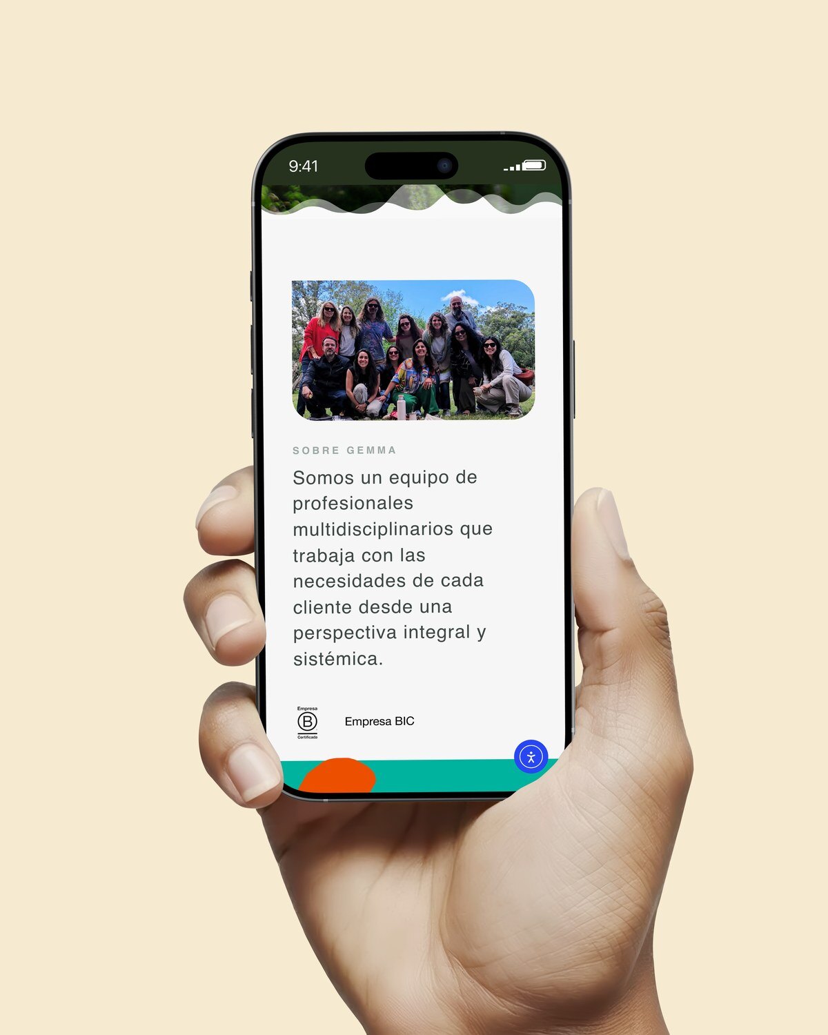 The Gemma team on a phone: professionals from different disciplines with a holistic view