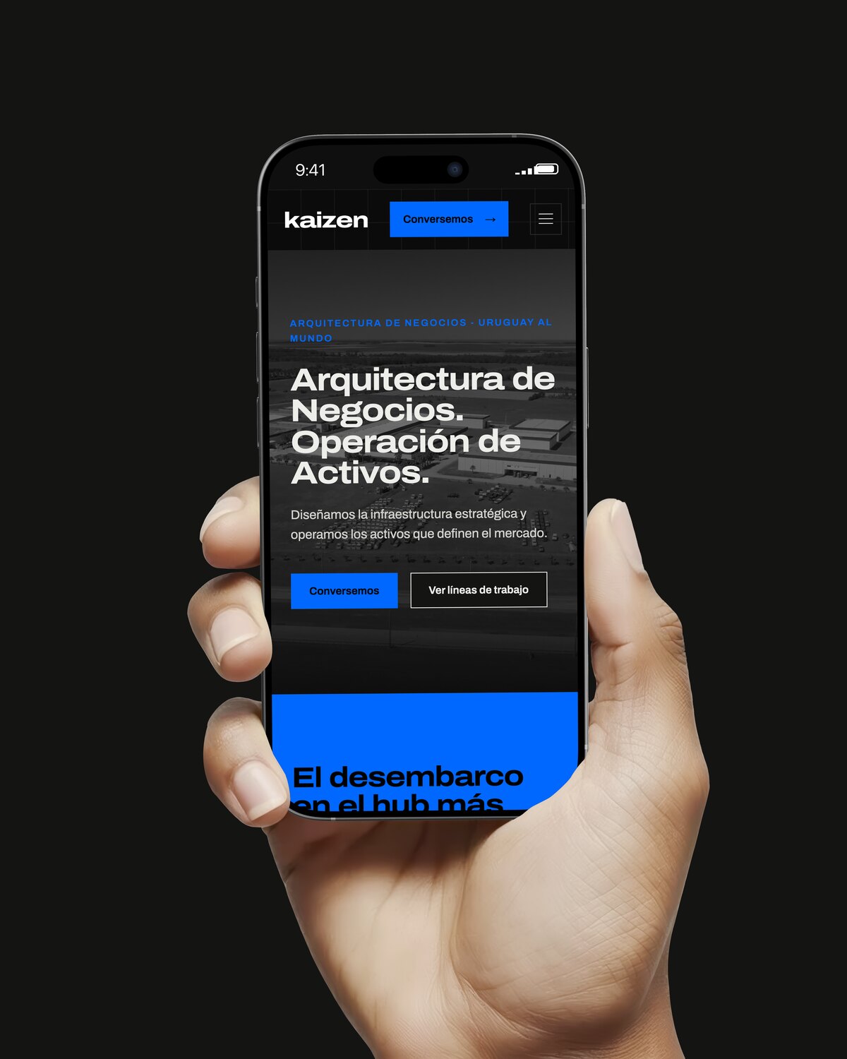 La portada de kaizen.uy en un celular