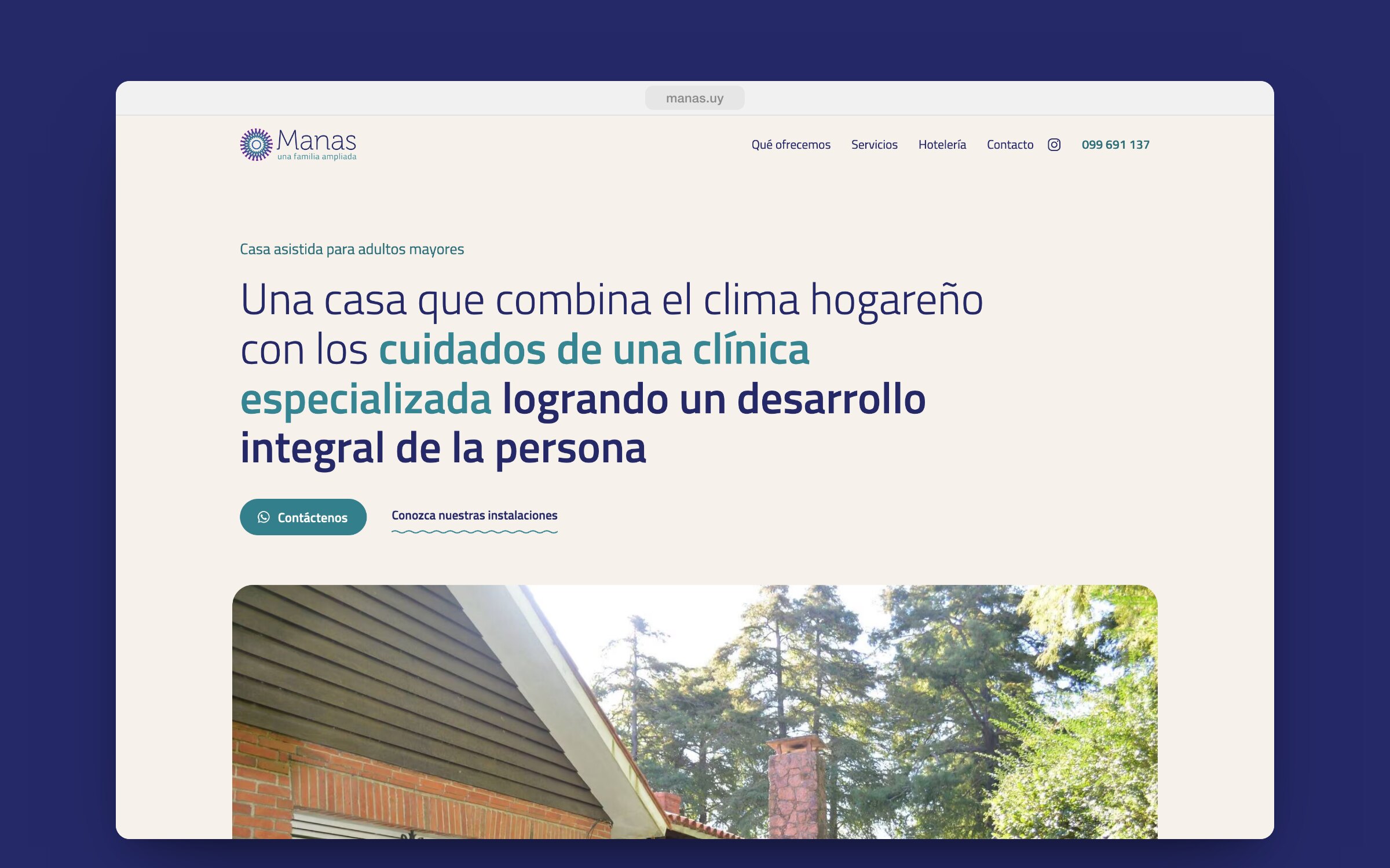 La portada de manas.uy en el navegador