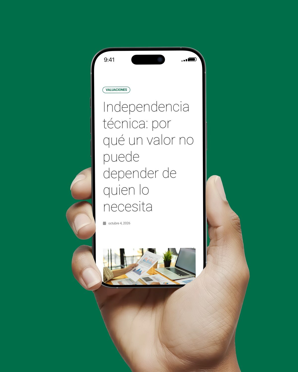 La misma nota publicada en el blog de Valora, en un celular